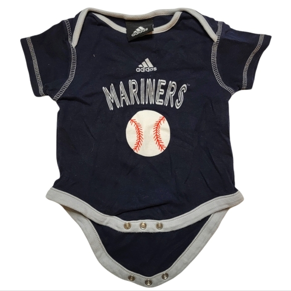 Adidas Mariners Baseball Size 3/6 Months Black Onesie - Picture 1 of 4
